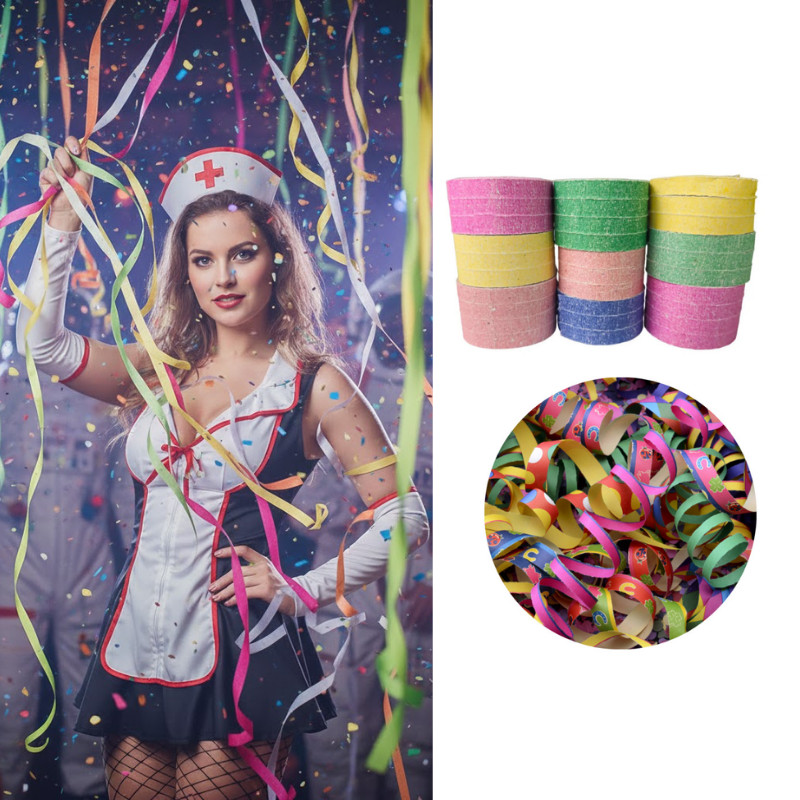Kit 200-1000 Rolos Serpentina Carnaval Fitas Coloridas Festas Brincadeiras Bloquinho Venda em Atacado
