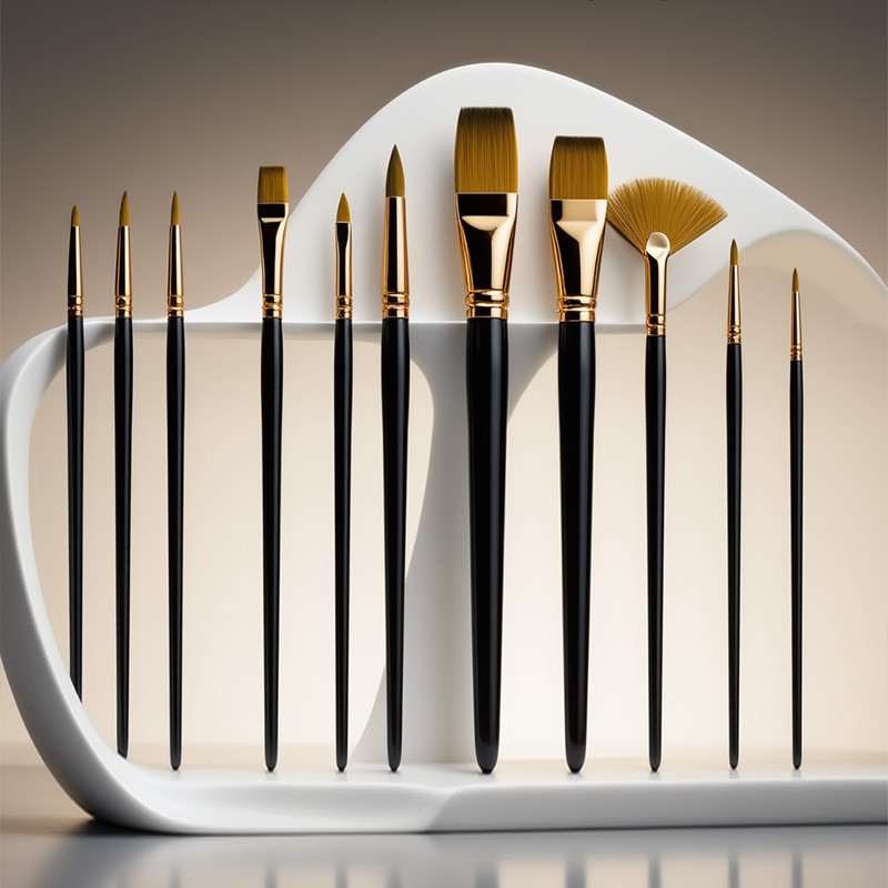 Kit com 12 Pincéis artísticos para pintura cerdas macias, aquarela, guache, pintura a óleo, acrílico
