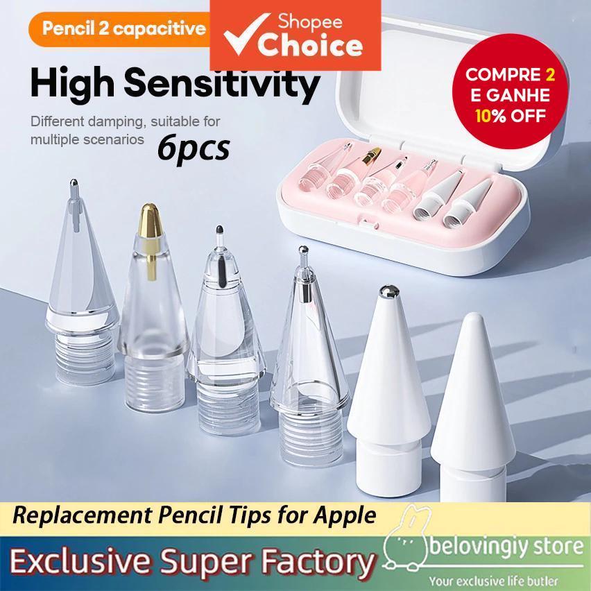 Adequado para pontas Applepencil, conjunto de seis combinações para modelos Pro/1/2/3, tubos substituíveis resistentes em Oferta na Shopee