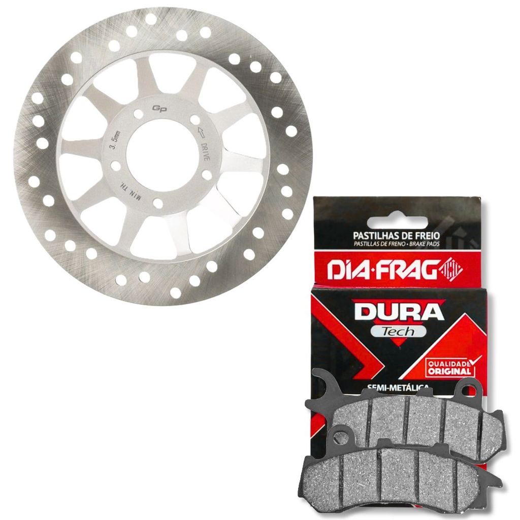 Disco de Freio Dianteiro Nxr 160 Bros Combi Brake + Pastilhas Diafrag
