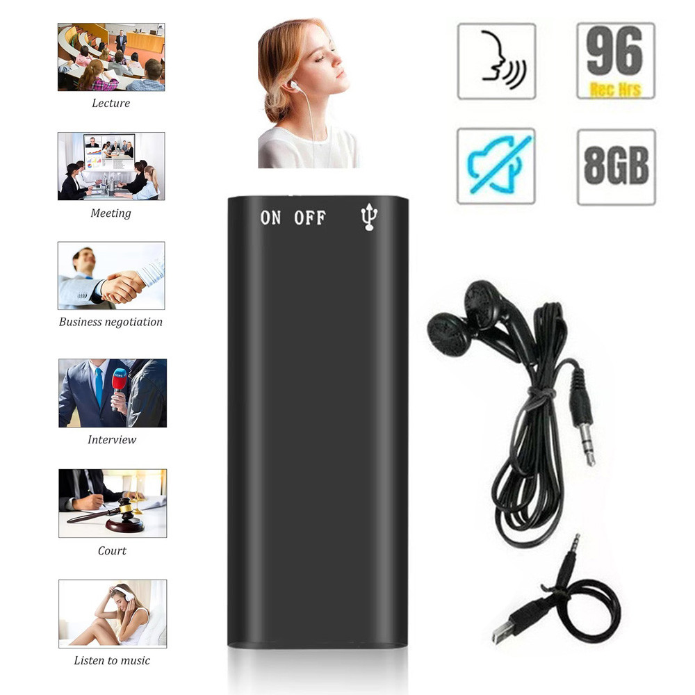 Gravador De Voz Em Miniatura Estilo Espião, 8GB, Dispositivo De Monitoramento Profissional, Capaz De Gravar 96H em Oferta na Shopee