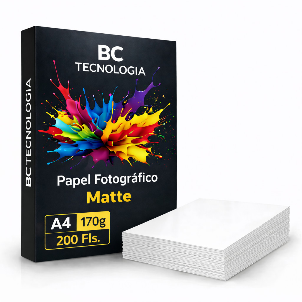 Papel Fotográfico 170g A4 Matte Prova Dágua 200 Folhas