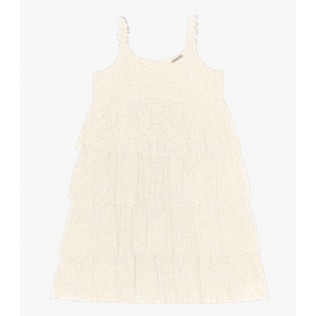 Vestido Infantil em Tule Shine Duo Trick Nick Bege