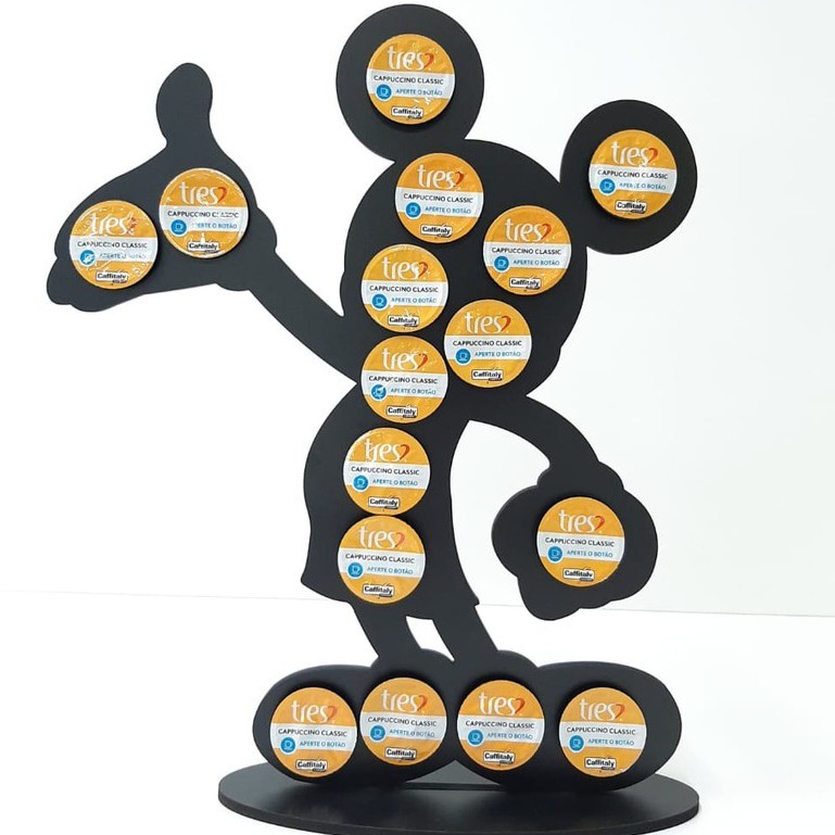 Porta Cápsulas de Café Três Corações Mickey - MDF Preto