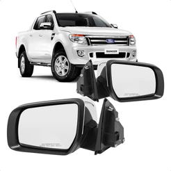 Retrovisor Ranger 2013 A 2023 Eletrico Cromado Sem Pisca