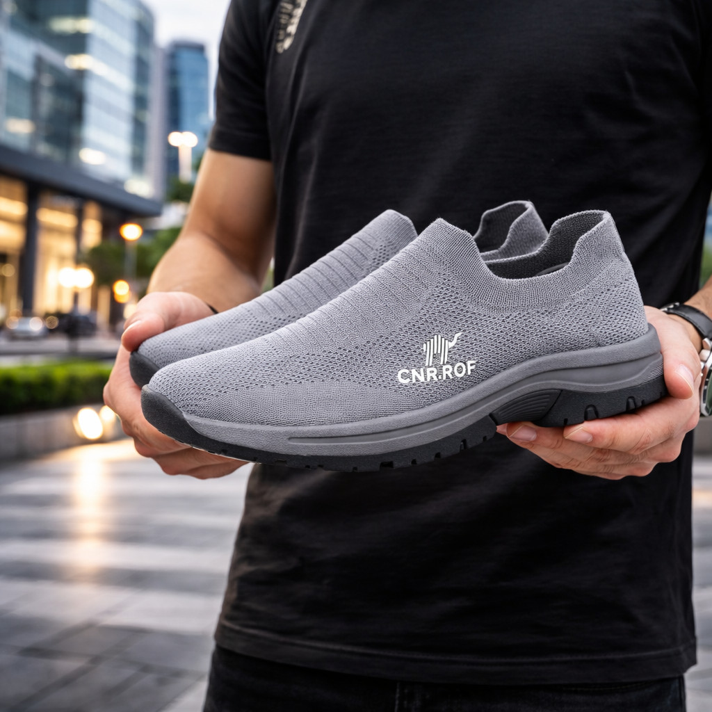 Detalhes do Tênis Masculino Sem Cadarço Slip On Respirável Conforto Diário Solado Antiderrapante Leve