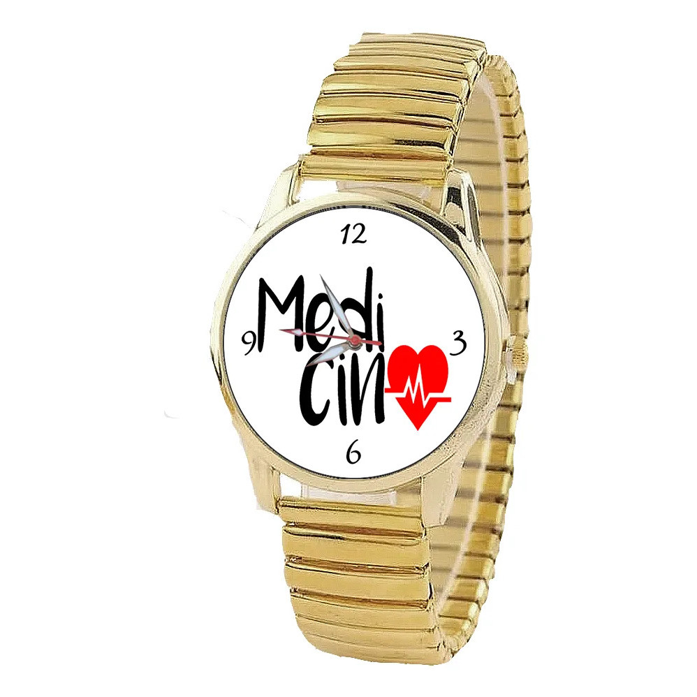 Relógio Feminino Dourado Medicina Médica Doutora Hospital