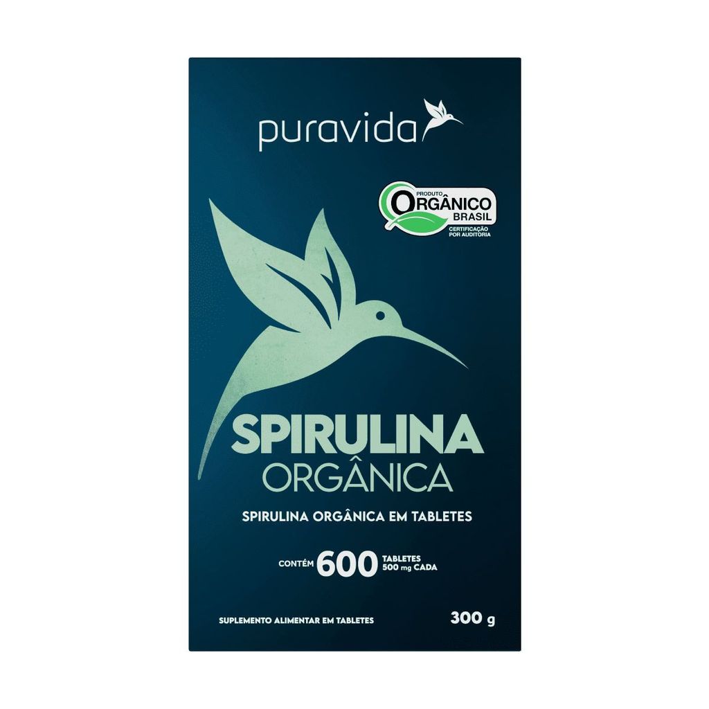 Spirulina Orgânica - 600 Tabletes - Puravida