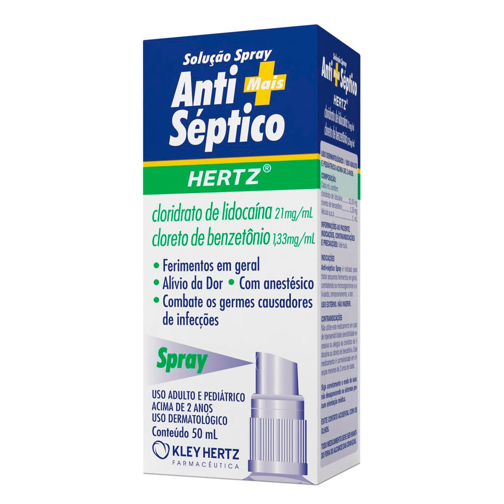 Anti-Séptico Hertz Spray com 50ml em Oferta na Shopee