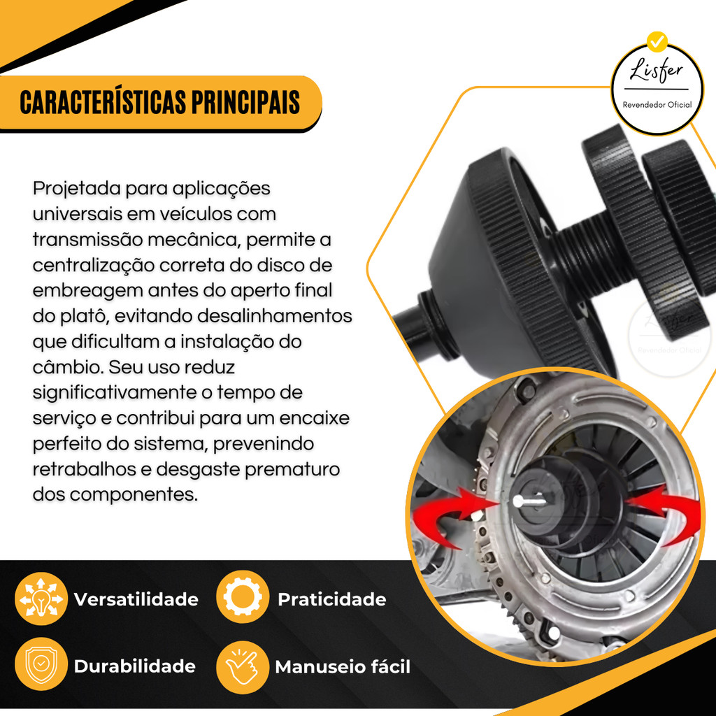 Ferramenta Centralizadora De Alinhamento De Embreagem — imagem 2 de 2