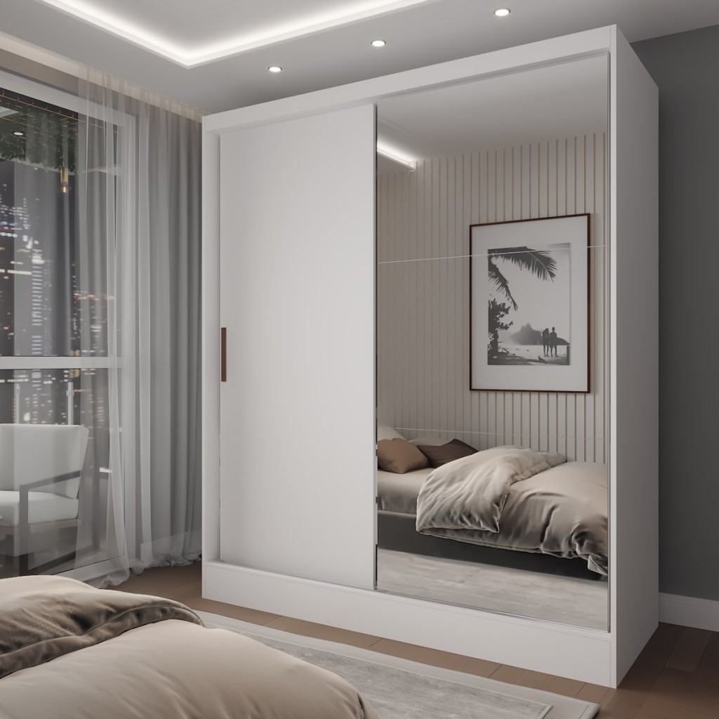 Guarda-Roupa Solteiro La Paz 2 Portas 2 Gavetas com Espelho em Oferta na Shopee