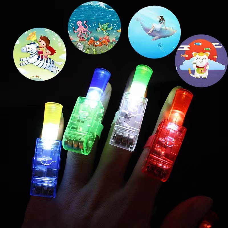 Kits5-20pcs Lanterna de Dedo Luz Colorida Infantil Desenho Para Crianças Meninos Lâmpada De Projeção Vários