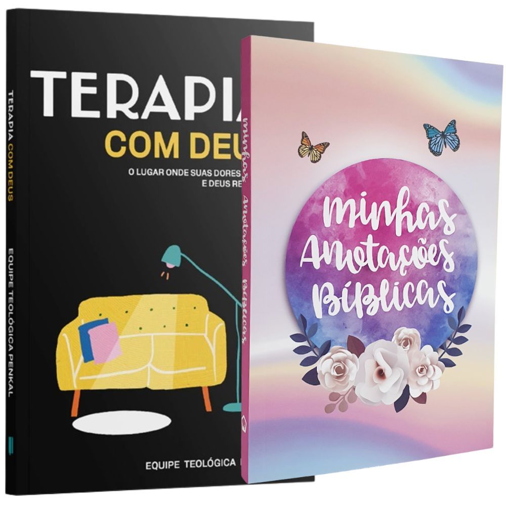 Kit Terapia com Deus + Caderno Minhas Anotações Bíblicas Borboleta
