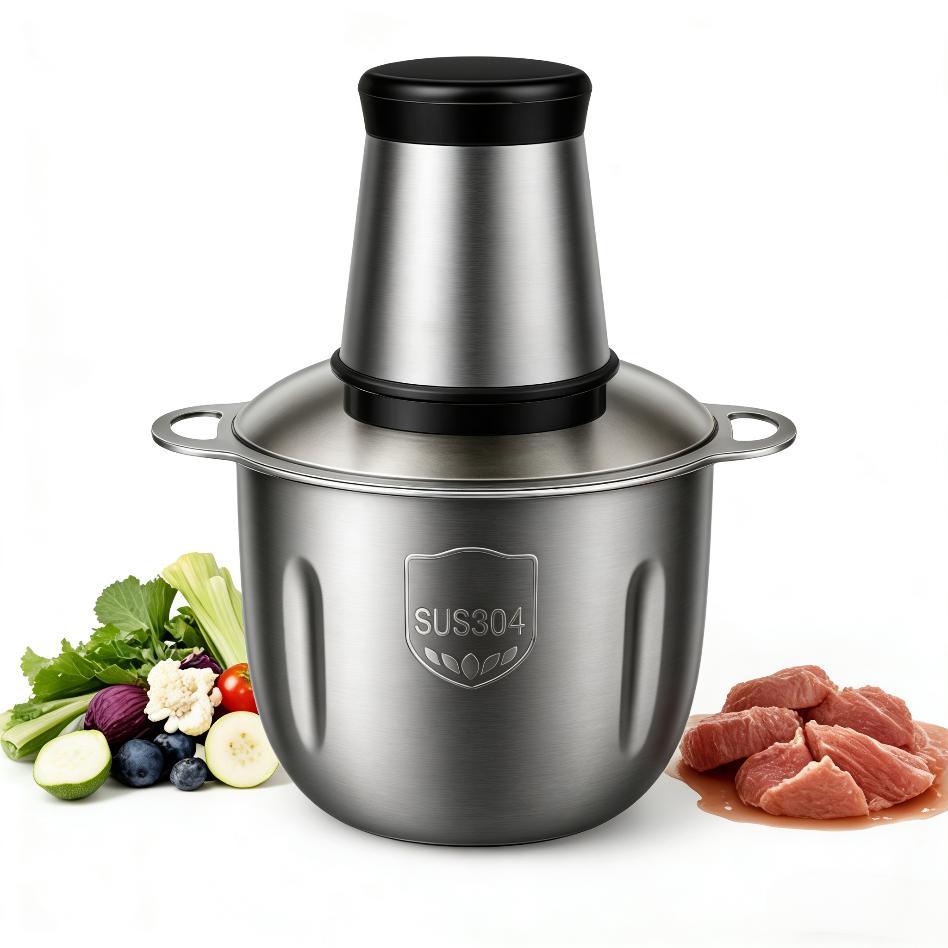 Picador De Alimentos Moedor Elétrico Triturador Potente Carne Legumes Temperos Inox 110v Pronta Entrega yb em Oferta na Shopee
