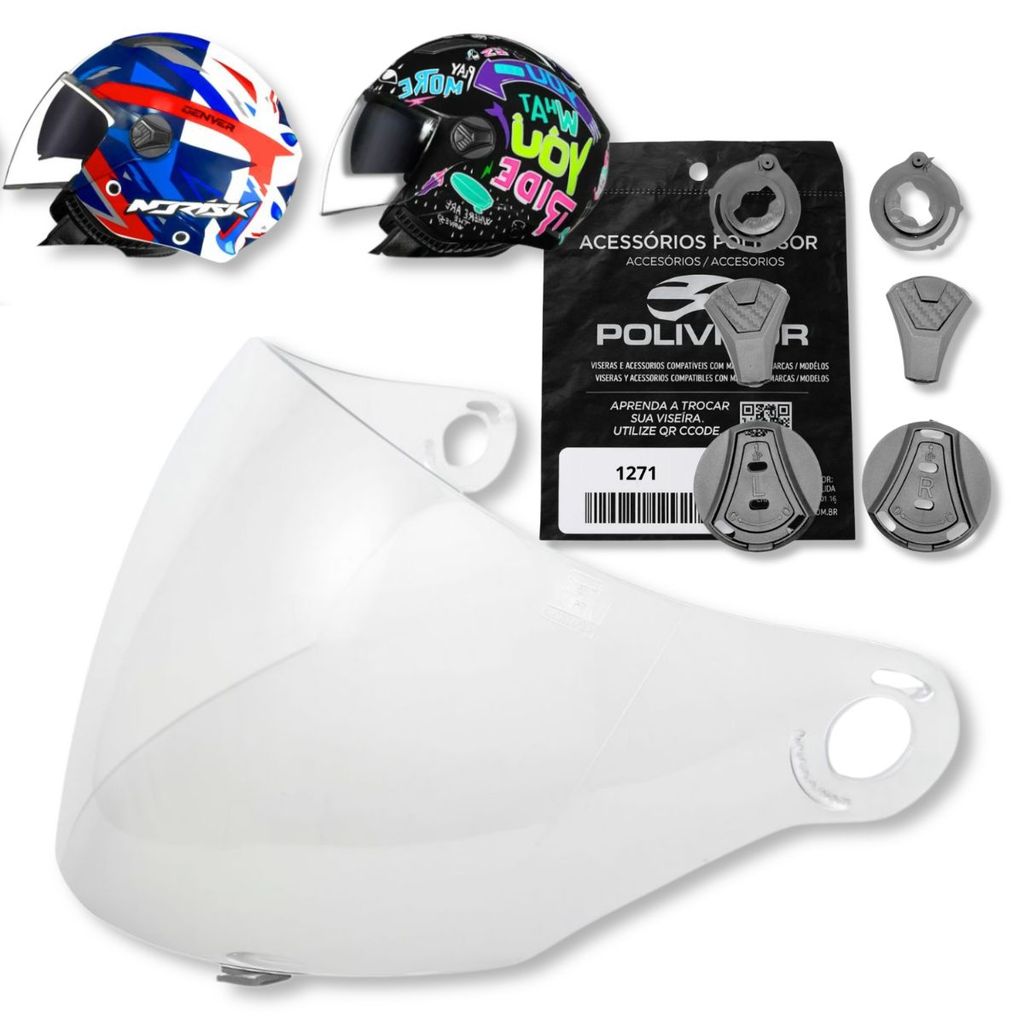 Kit Viseira Cristal + Reparos Fixação P/ Capacete Norisk Orion / Astone em Oferta na Shopee