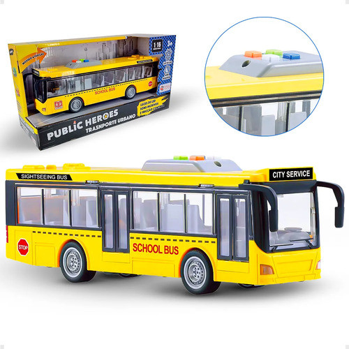 Carrinho Ônibus Escolar Infantil Americano Fricção