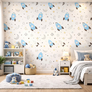 Papel de Parede Infantil  Autocolante – Quarto Bebê Menino/Menina | Lavável | Envio Imediato