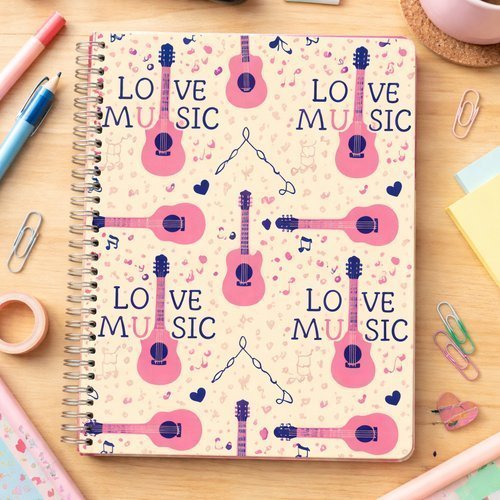Caderno de Música Pautado Capa Dura 80 Folhas Partitura Violão Piano Teoria Pote Kit Jogo 🎼