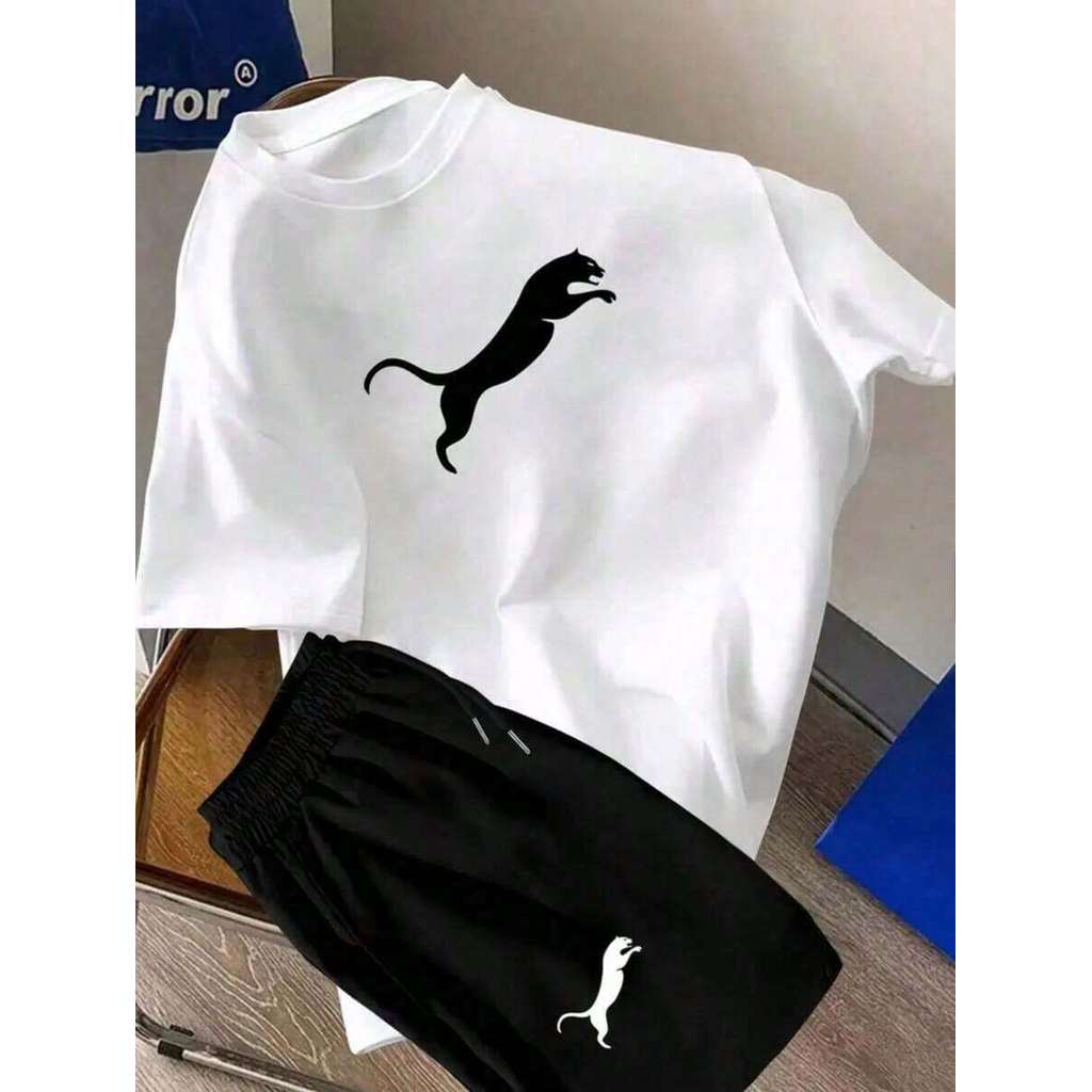 Conjunto 2 Peças Kit Camiseta Masculina & Short Tactel Casual Camisa Bermuda Confortavel Verão Lazer Academia Lançamento