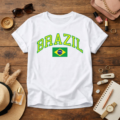 Camiseta T-shirt Brasil Copa Do Mundo Rumo Ao Hexa Vai Brasil Estilosa Para Jogos Futebol Torcida cod 795