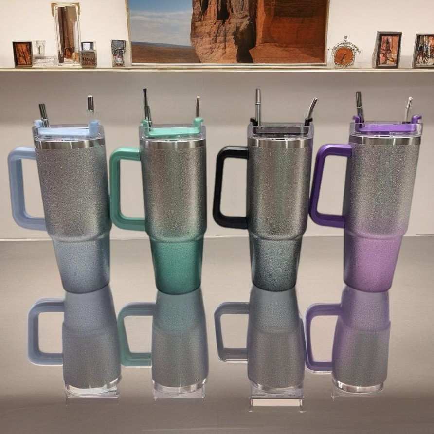 Copo isolamento Flip Straw 900ml Inox Alça  de diamante com alça gradiente Super qualidade
