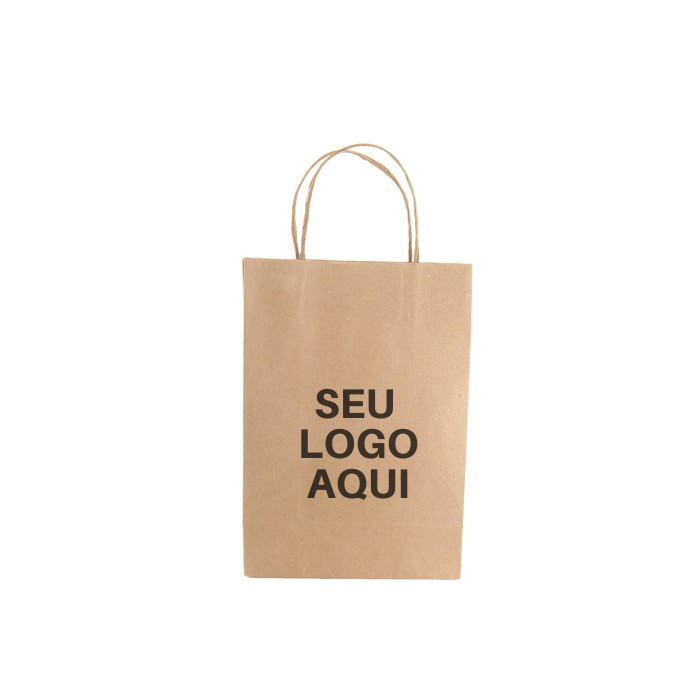 Sacola De Papel Kraft 26x18x9 Personalizada 100 Unidades