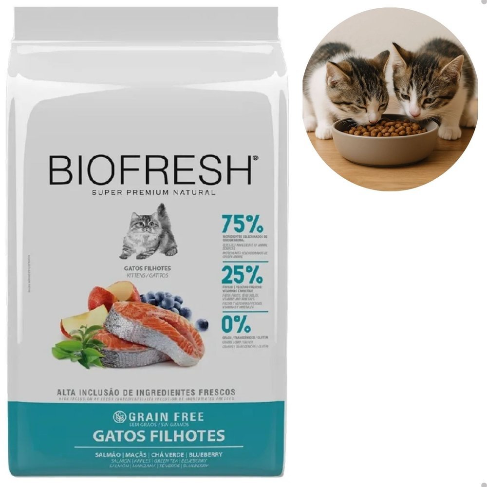 Ração Seca Biofresh para Gatos Filhotes de Salmão 400gr em Oferta na Shopee