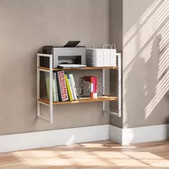 Nicho Kappesberg 2 Prateleiras Industrial Canela/Branco