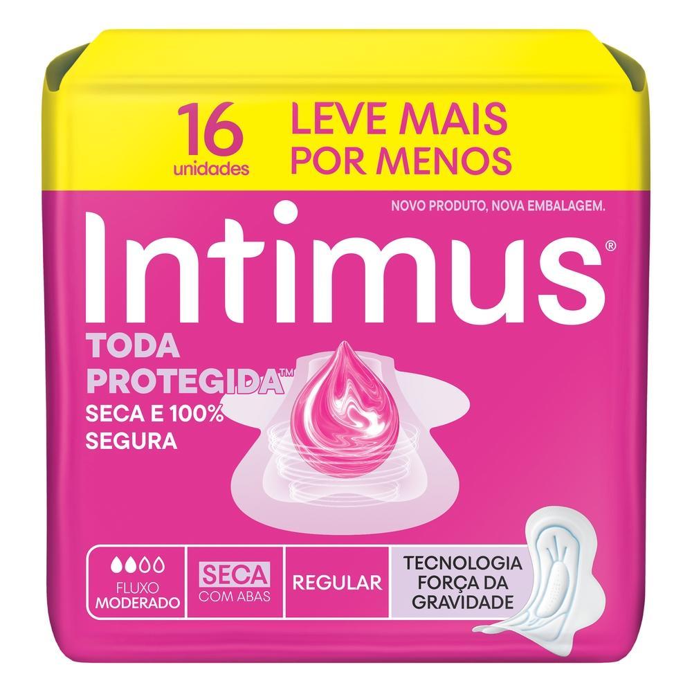ABSORVENTE INTIMUS TRIPLA PROTEÇÃO SECA COM ABAS 16 UNIDADES em Oferta na Shopee