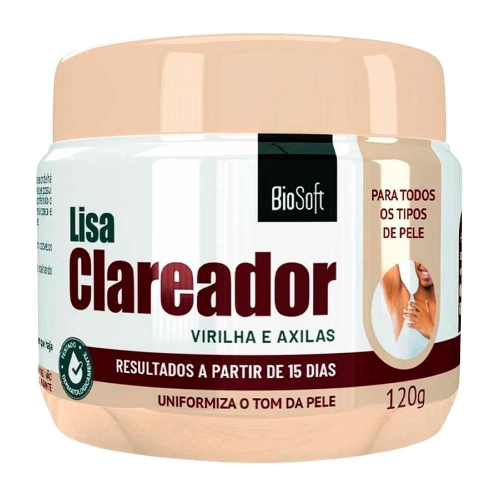Creme Lisa Clareador Virilha e Axilas Bio Soft 120g em Oferta na Shopee