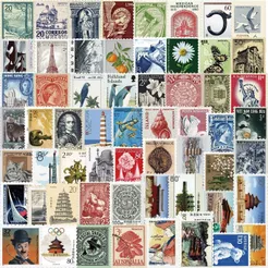 64 Peças Adesivos Vintage De Graffiti Com Carimbo Postal À Prova D'água Decalques DIY Para Guitarra Laptop Bagagem