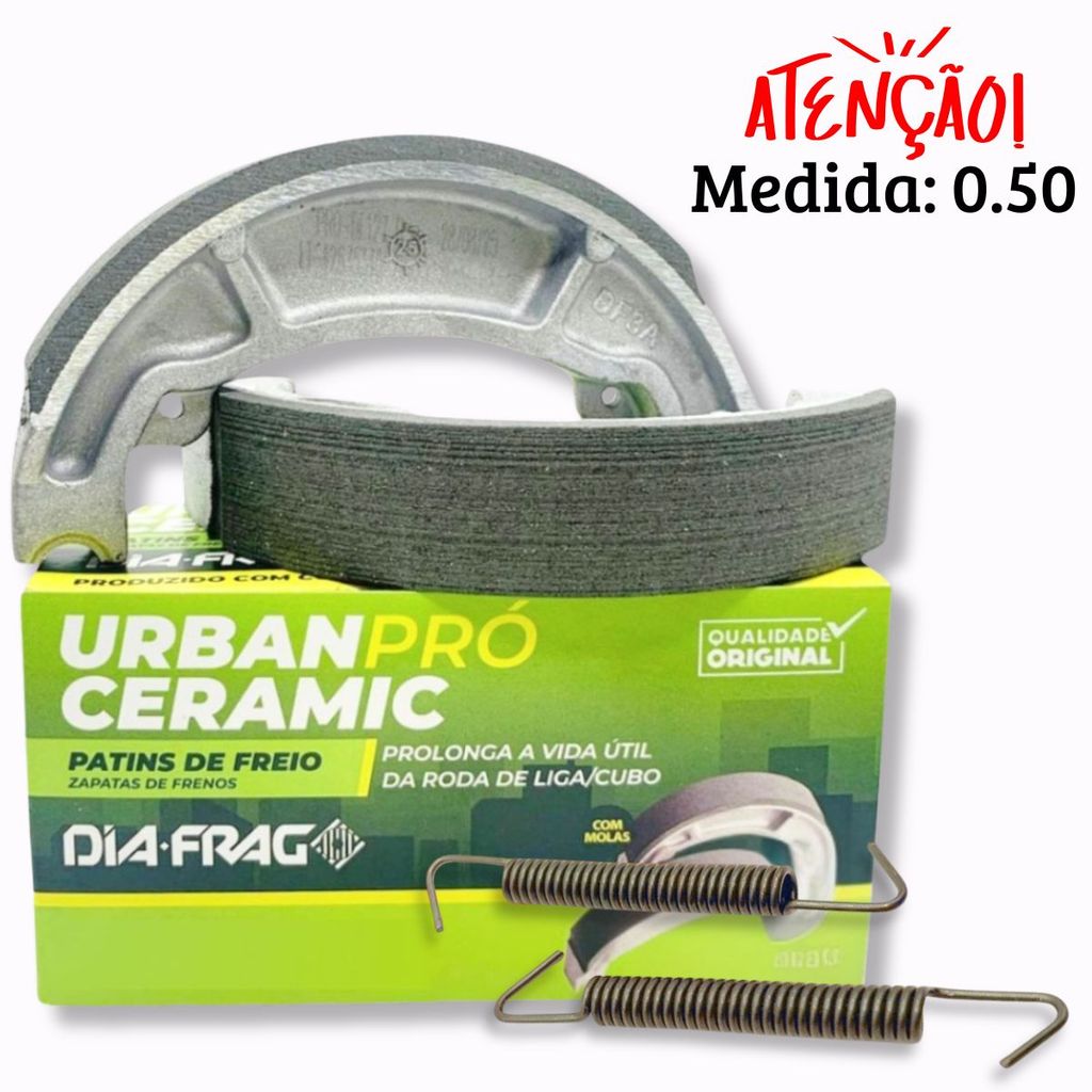 Lona de Freio Traseira Pop 110i / Pop 100 / Biz 100 / Nxr 150 Bros Cerâmica Diafrag 0.50