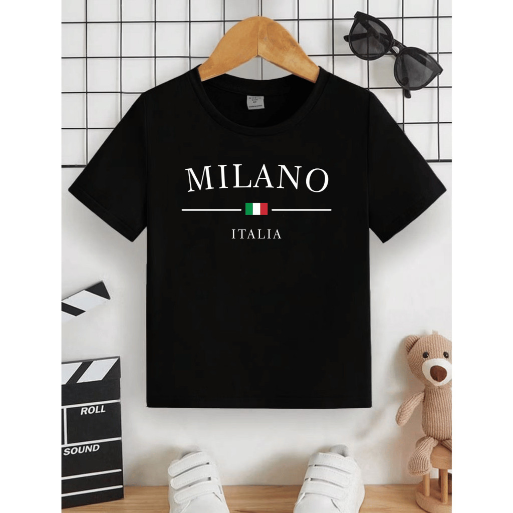 Camiseta INFANTIL Masculino Milano 100% Algodão, Camiseta Milano, Camiseta Cidade, Camiseta adulto