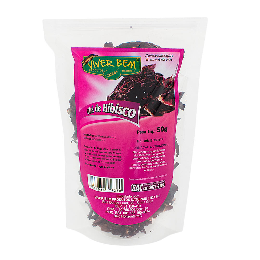 Chá de Hibisco Viver Bem com 50g em Oferta na Shopee