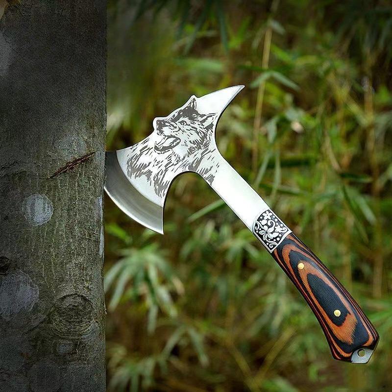 Machadinha Tática Militar Tomahawk Cabo Madeira Machado Camping Trilhas Acampamento em Oferta na Shopee
