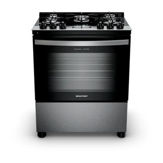 Fogão Brastemp 5 Bocas Cor Inox Com Mesa de Vidro, Turbo Chama e Timer - BFS5XAR em Oferta na Shopee