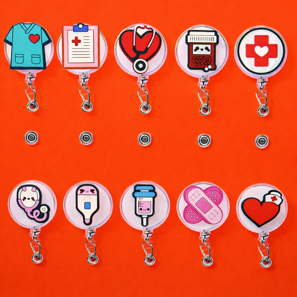 Pin Profissional Área da Saúde – Porta Crachá Retrátil Enfermagem / Médico / Hospital
