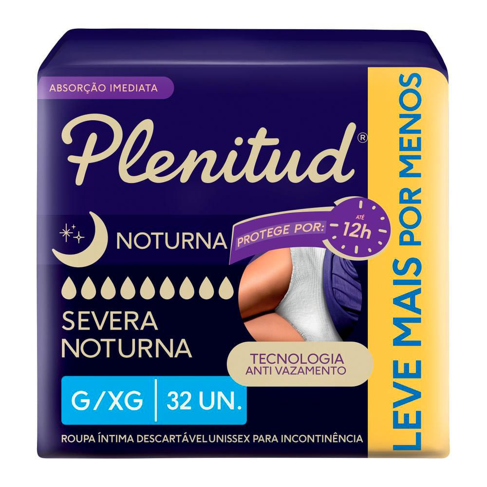 Roupa Intima Plenitude Severa Noturna G/XG com 32 Unidades Leve Mais por Menos em Oferta na Shopee