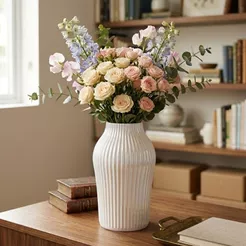 Vaso Decorativo - Romano - Branco Perolado - 18cm - 1 unidade - Rizzo