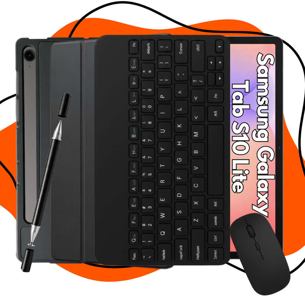 Kit Para Galaxy Tab S10 Lite Capa Smart, Teclado, Mouse e Caneta 2 Em 1
