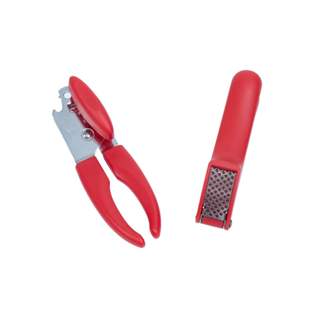 Kit Abridor de Lata Espremedor de Alho 2 Pç Vermelho – Oikos em Oferta na Shopee