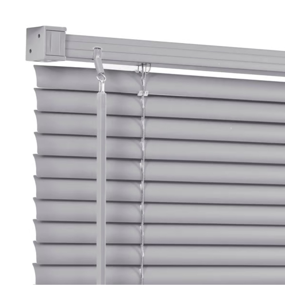 Cortina Persiana Horizontal Plástico PVC 120X130cm Cinza Atlas — imagem 2 de 2
