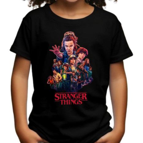Camiseta Menino e Menina Camisa infantil Série Stranger Things T-shirt 100% algodao envio imediato em Oferta na Shopee
