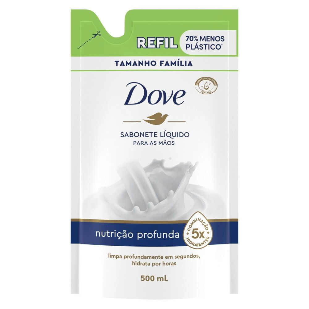 Sabonete Líquido para Mãos Dove Nutrição Profunda Refil Leve mais por Menos 500ml em Oferta na Shopee