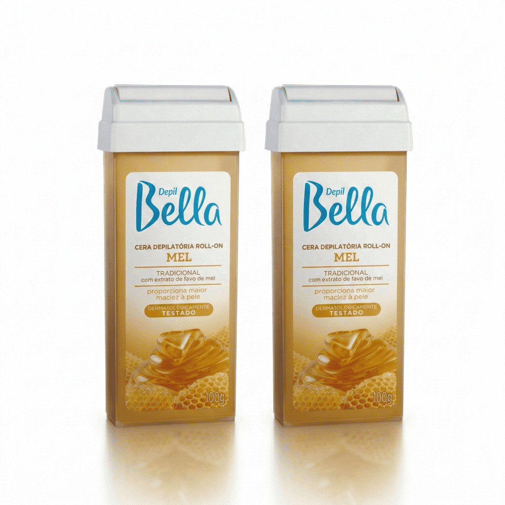 Kit 2 Ceras Depilatória Depil Bella Roll-on Mel 100g