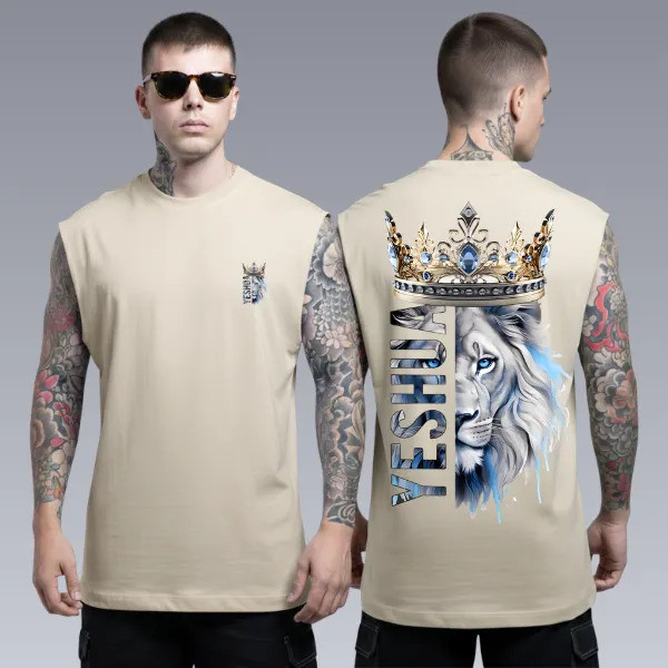 Camiseta Regata Machão Masculina Leão De Judá Yeshua Cristão