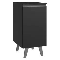 Balcão de Cozinha 40 cm 1 Porta Com Pés Preto Nice Madesa