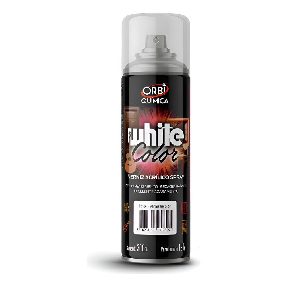 Verniz Acrílico Orbi Química 300ml Spray Transparente Uso Interno e Externo — imagem 2 de 2