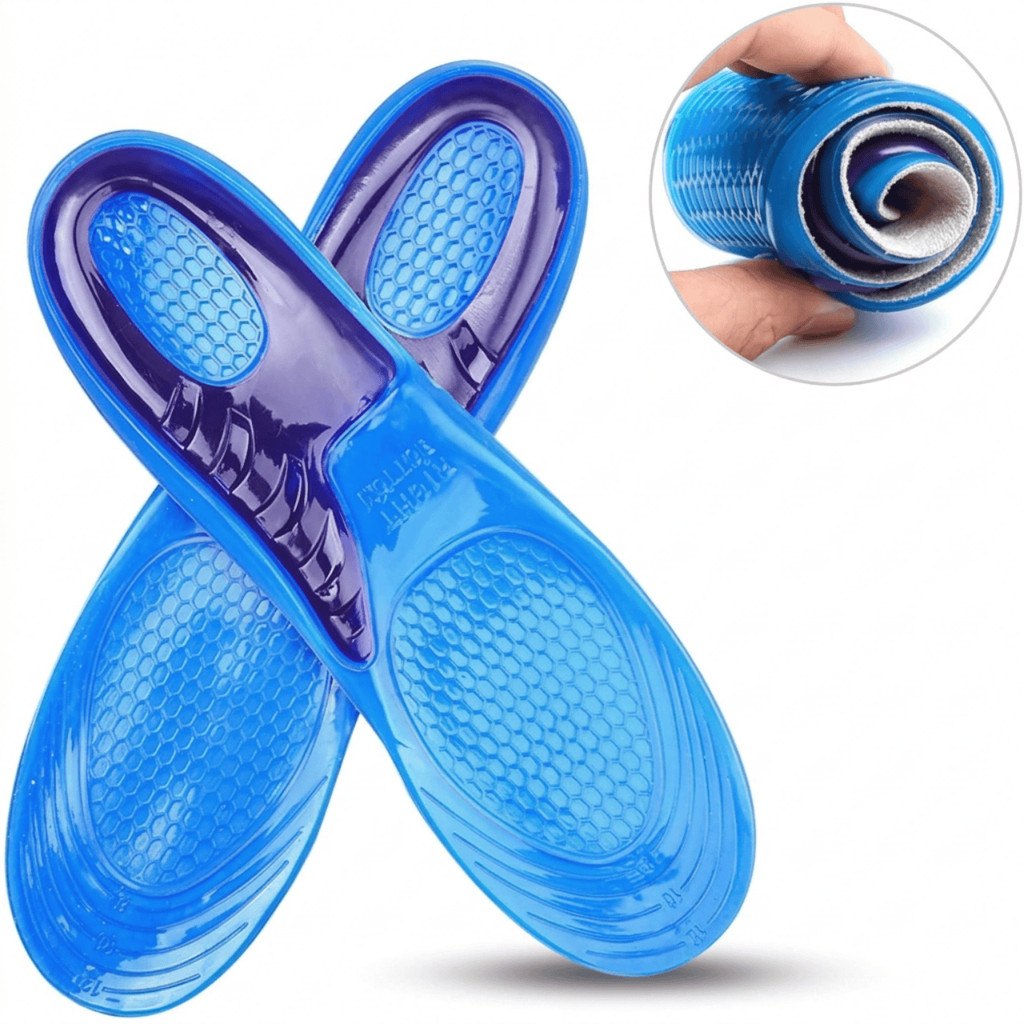 Par De Palmilha Silicone Gel Ortopédica Anti Impacto Facilite Plantar Dores Nos Pés Aumenta Altura em Oferta na Shopee