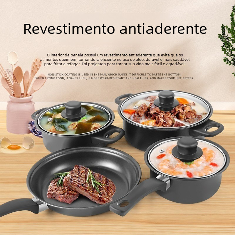 Conjunto de treze peças panela espátula antiaderente panela de sopa pote de leite frigideira Wok conjunto de várias peça